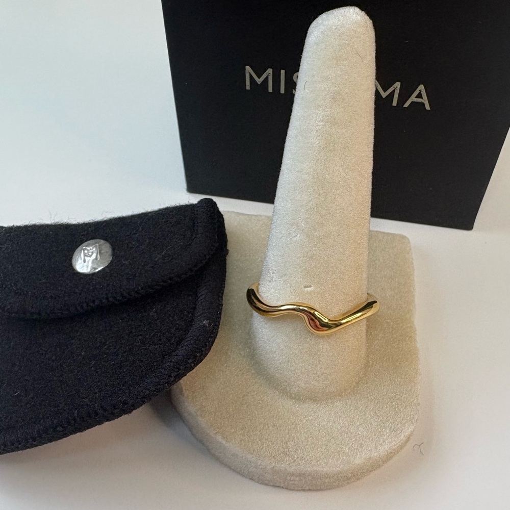 Missoma Molten Wave Stacking Ring, Size 9, Gold